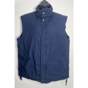Vintage The Company Store Blue Down Puffer Vest Zip Men’s Size Medium